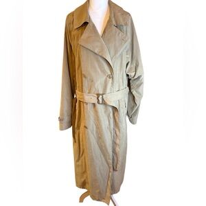 Vintage 90s London Fog Men 42R Double Breasted Trench Coat Removable Lining